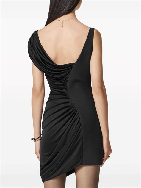 versace asymmetric neck mini dress|Versace Medusa Gathered Asymmetric Jersey Minidress.